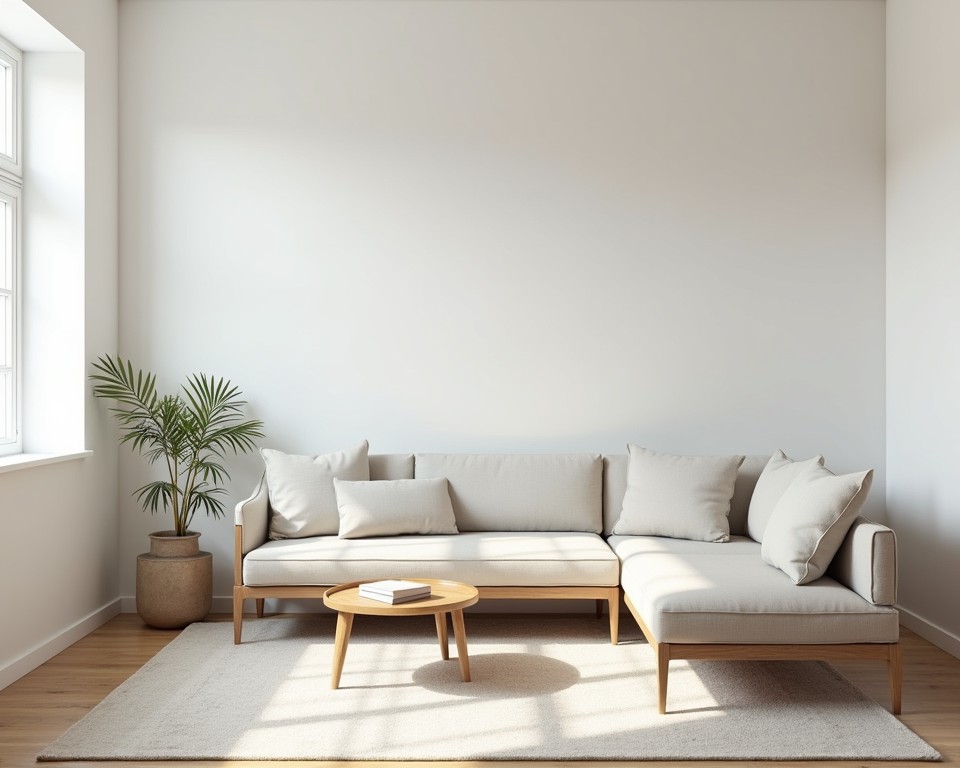 Minimalist living room with simple furniture and a clutter-free aesthetic