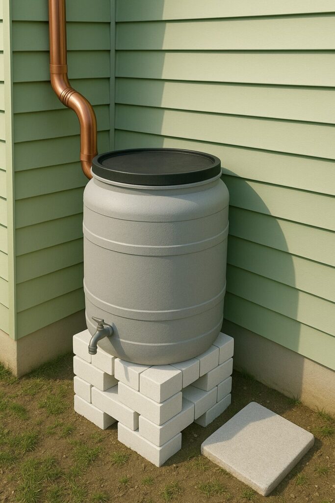 A image showcasing a rain water barrel