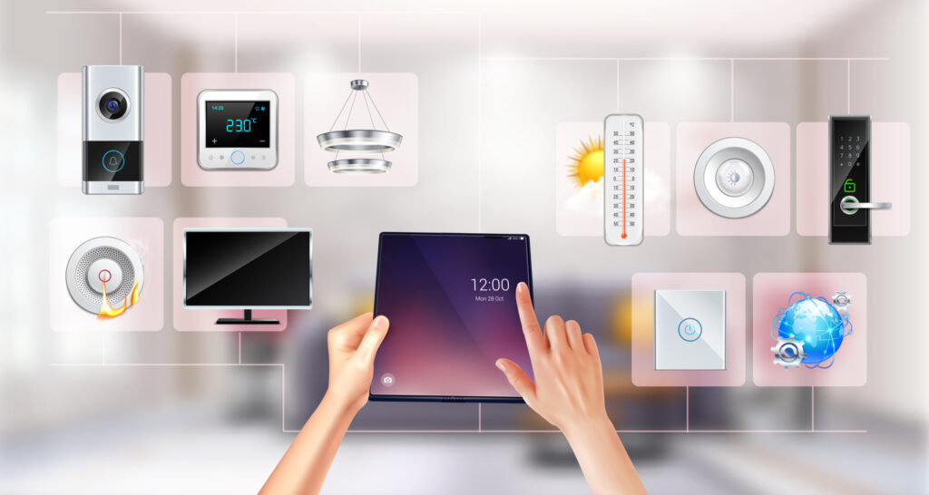 Smartphone showing smart home energy app, enhancing carbon neutrality